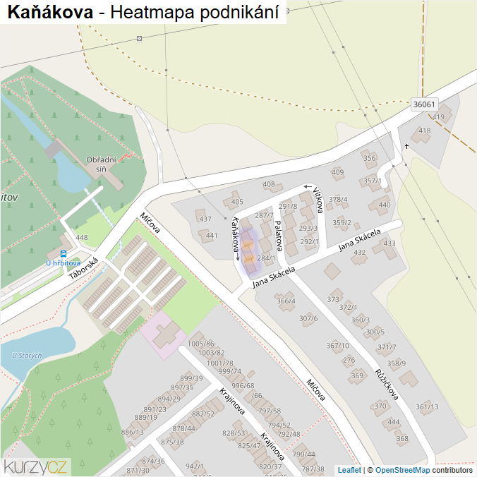 Mapa Kaňákova - Firmy v ulici.
