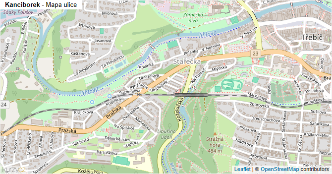 Kanciborek - mapa ulice