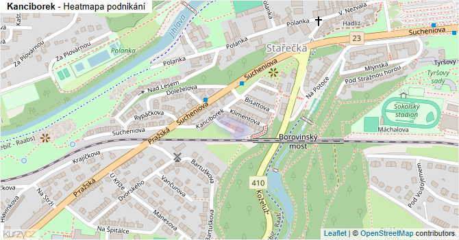 Kanciborek - mapa podnikání