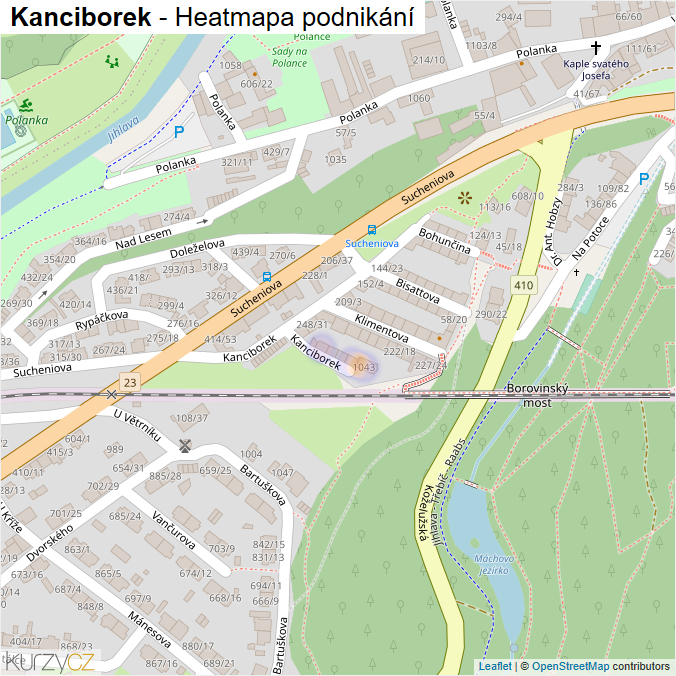Mapa Kanciborek - Firmy v ulici.