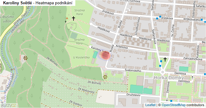 Karoliny Světlé - mapa podnikání