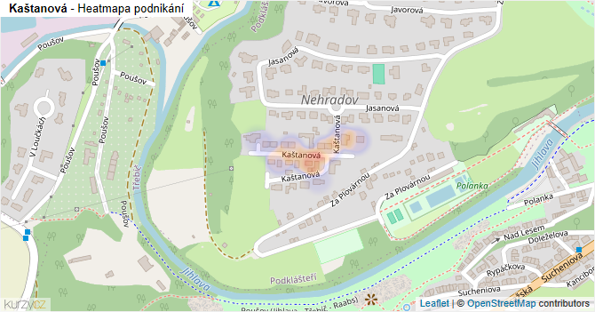 Kaštanová - mapa podnikání