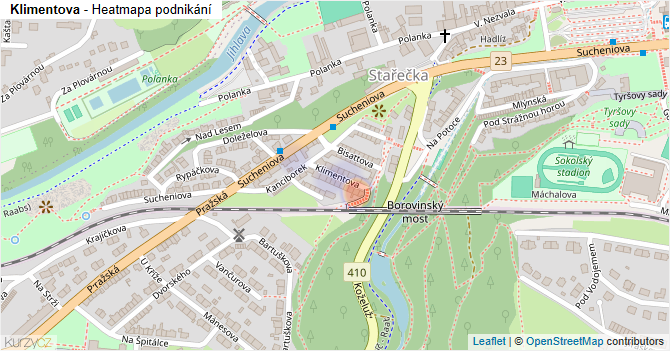 Klimentova - mapa podnikání
