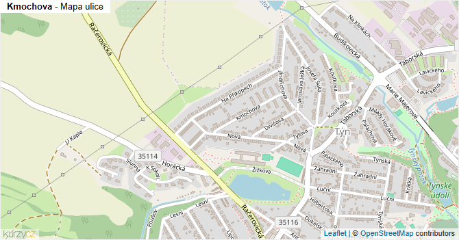 Kmochova - mapa ulice