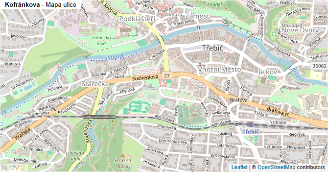 Kofránkova - mapa ulice