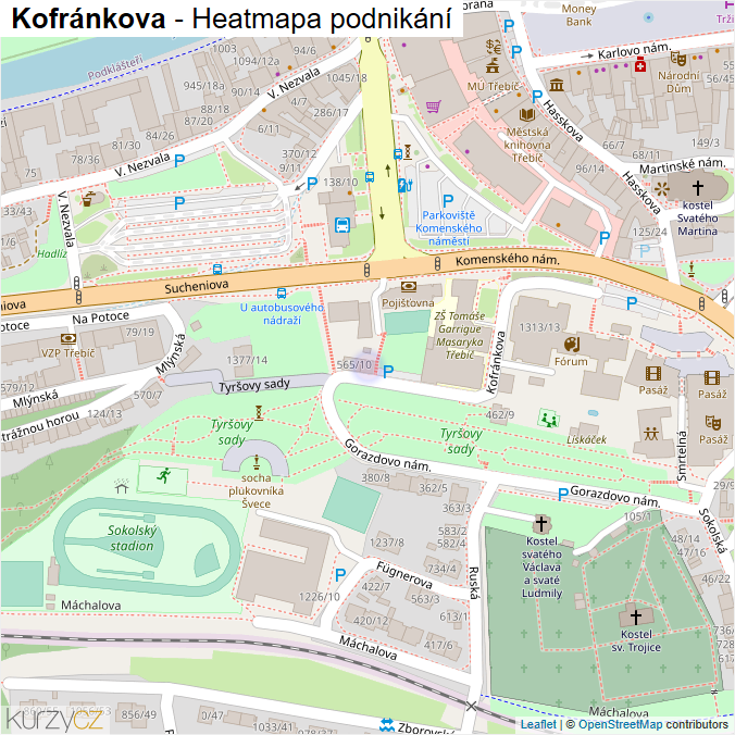 Mapa Kofránkova - Firmy v ulici.