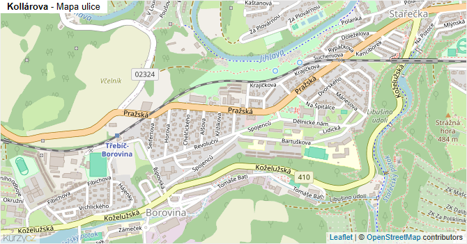 Kollárova - mapa ulice