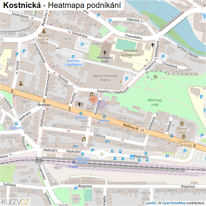 Mapa Kostnická - Firmy v ulici.