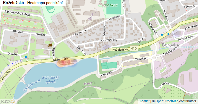 Koželužská - mapa podnikání