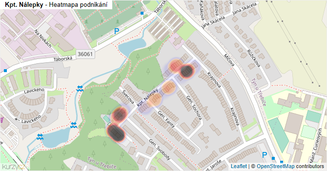 Kpt. Nálepky - mapa podnikání