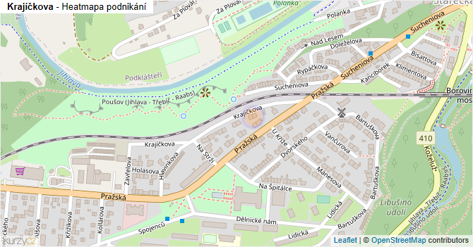 Krajíčkova - mapa podnikání