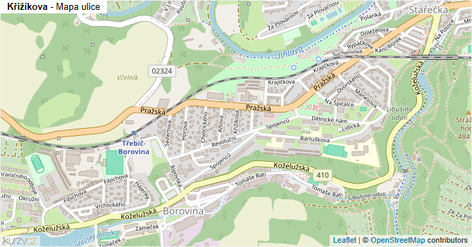 Křižíkova - mapa ulice