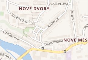 Křížová v obci Třebíč - mapa ulice