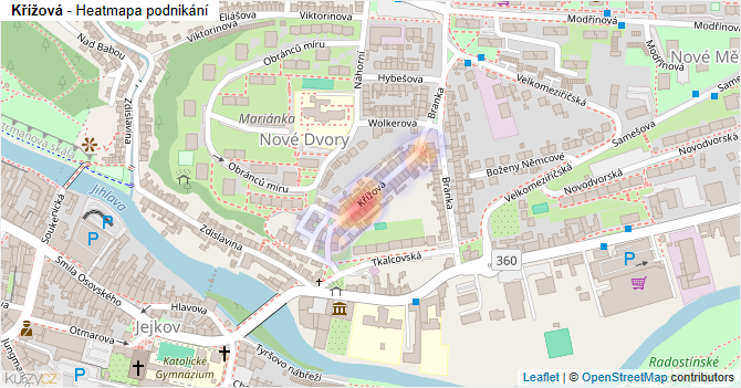 Křížová - mapa podnikání