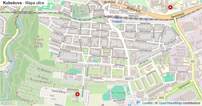 Kubešova - mapa ulice