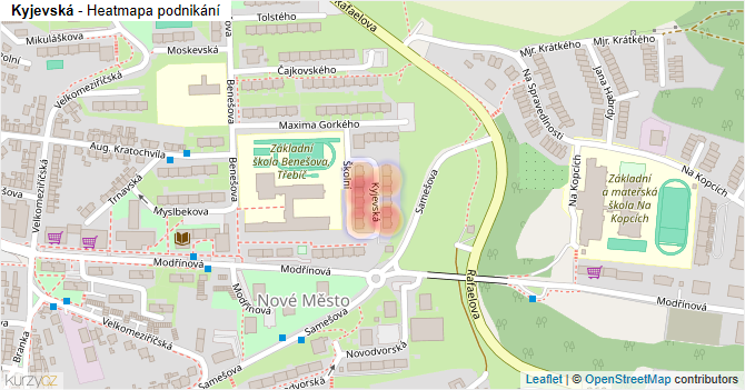 Kyjevská - mapa podnikání