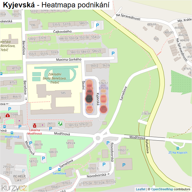 Mapa Kyjevská - Firmy v ulici.