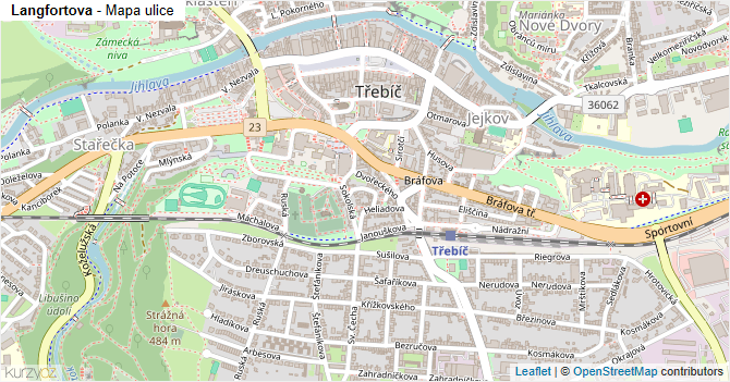 Langfortova - mapa ulice