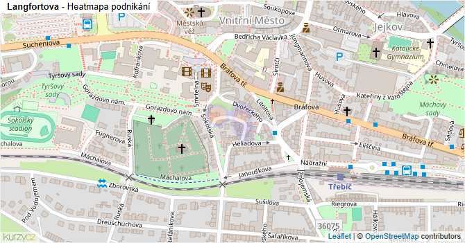 Langfortova - mapa podnikání