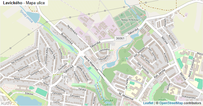Lavického - mapa ulice