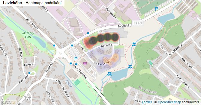 Lavického - mapa podnikání