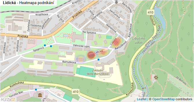 Lidická - mapa podnikání