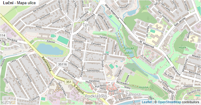 Luční - mapa ulice