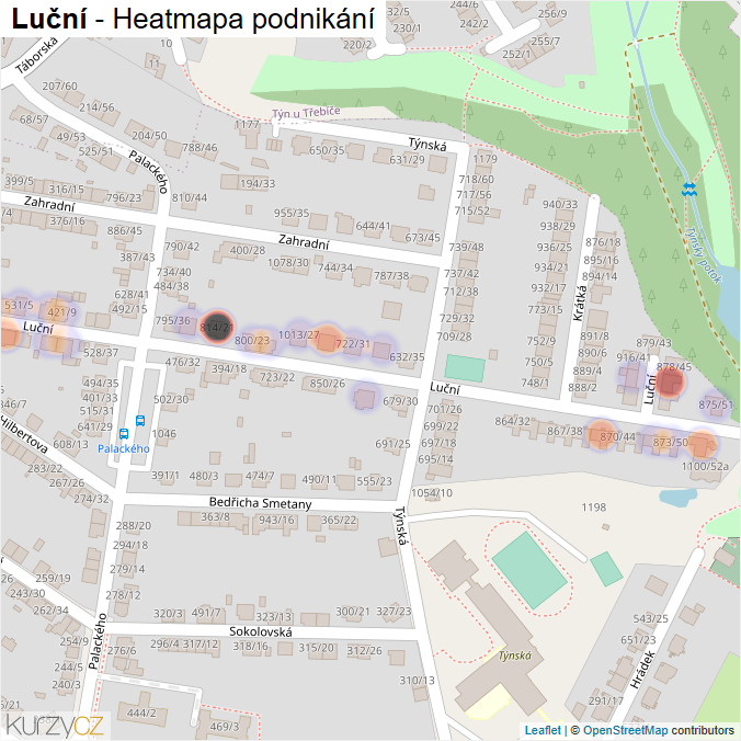 Mapa Luční - Firmy v ulici.