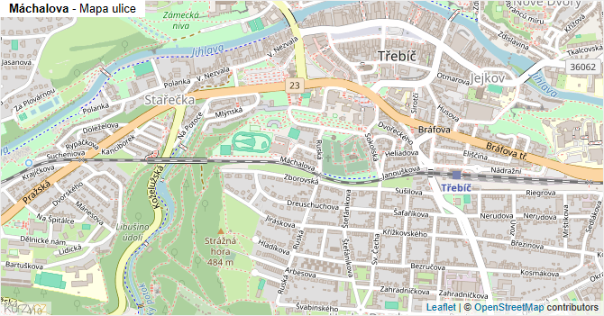 Máchalova - mapa ulice
