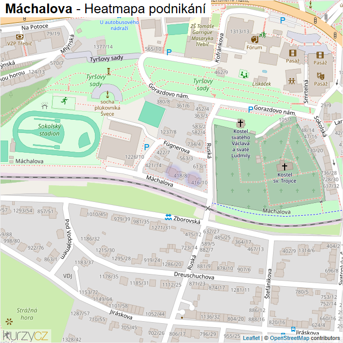 Mapa Máchalova - Firmy v ulici.