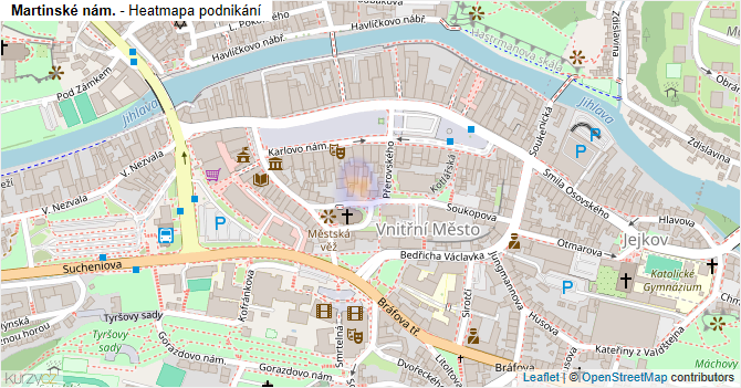Martinské nám. - mapa podnikání