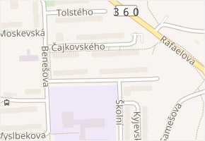 Maxima Gorkého v obci Třebíč - mapa ulice