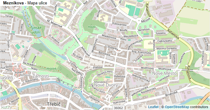 Mezníkova - mapa ulice