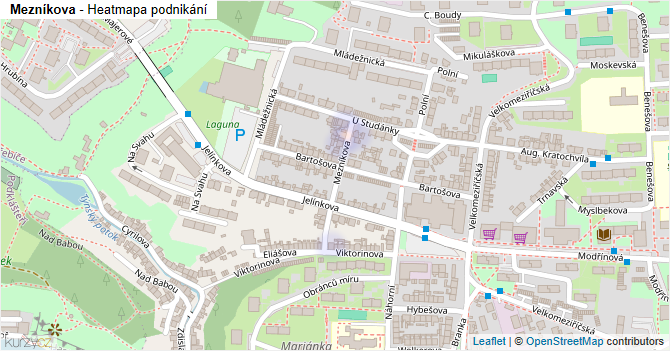 Mezníkova - mapa podnikání