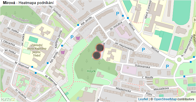 Mírová - mapa podnikání
