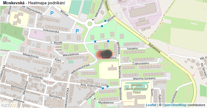 Moskevská - mapa podnikání