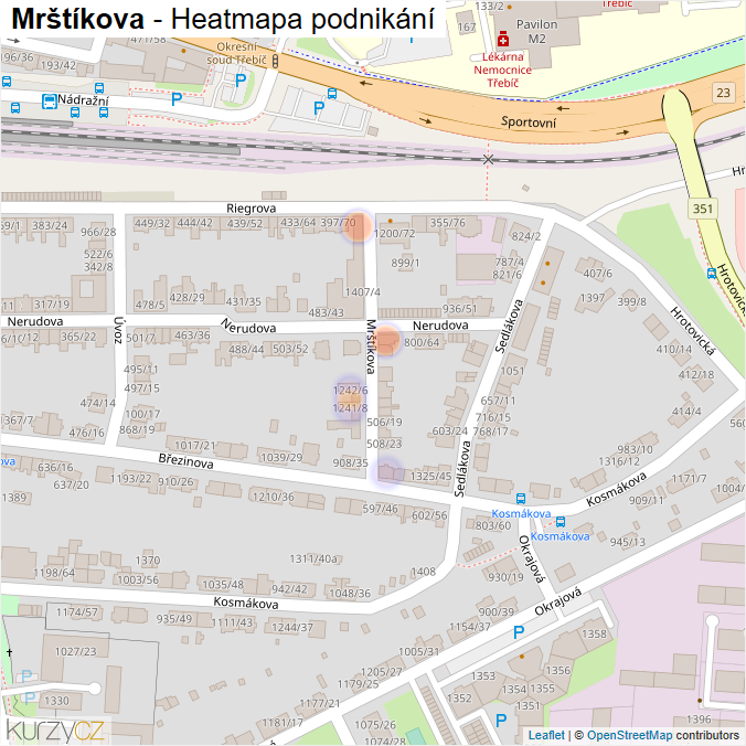 Mapa Mrštíkova - Firmy v ulici.