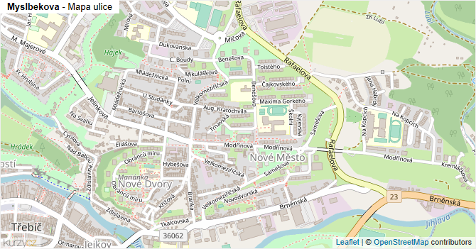 Myslbekova - mapa ulice