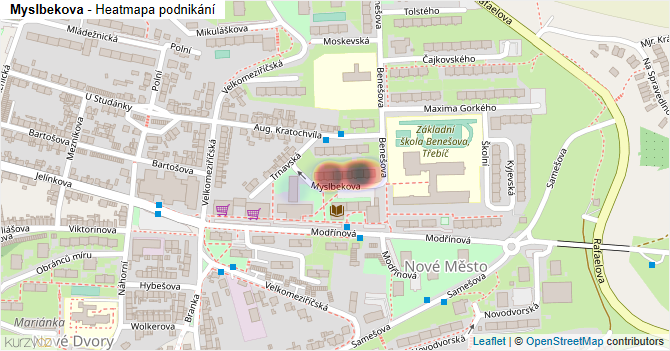 Myslbekova - mapa podnikání