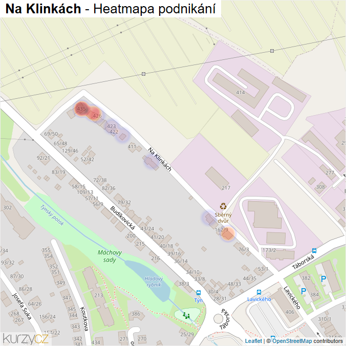 Mapa Na Klinkách - Firmy v ulici.