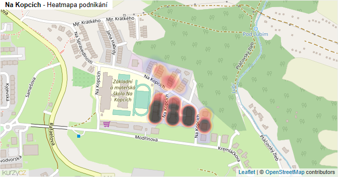 Na Kopcích - mapa podnikání