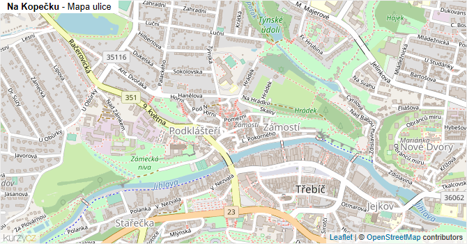 Na Kopečku - mapa ulice
