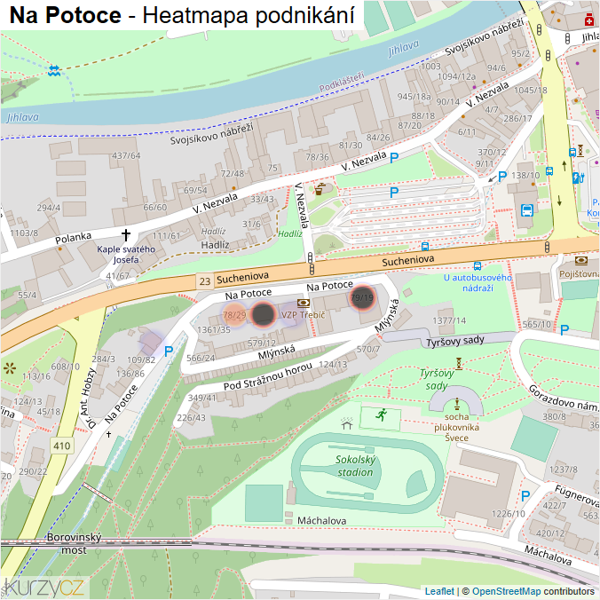 Mapa Na Potoce - Firmy v ulici.