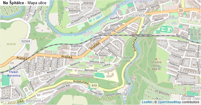 Na Špitálce - mapa ulice