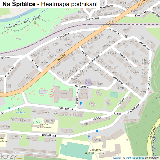 Mapa Na Špitálce - Firmy v ulici.
