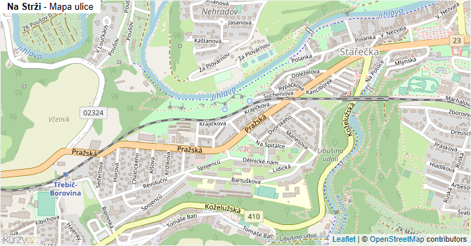 Na Strži - mapa ulice