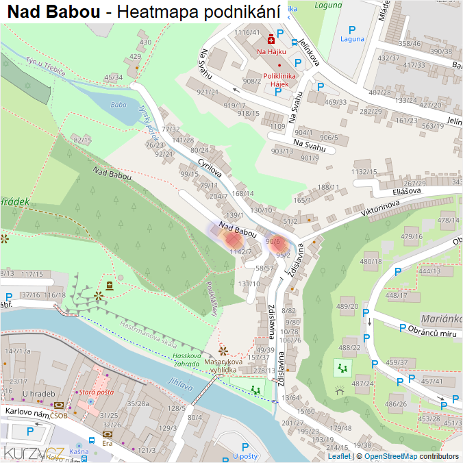 Mapa Nad Babou - Firmy v ulici.