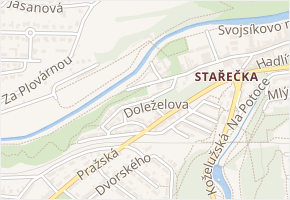 Nad Lesem v obci Třebíč - mapa ulice