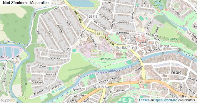 Nad Zámkem - mapa ulice