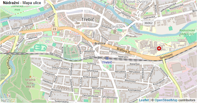 Nádražní - mapa ulice